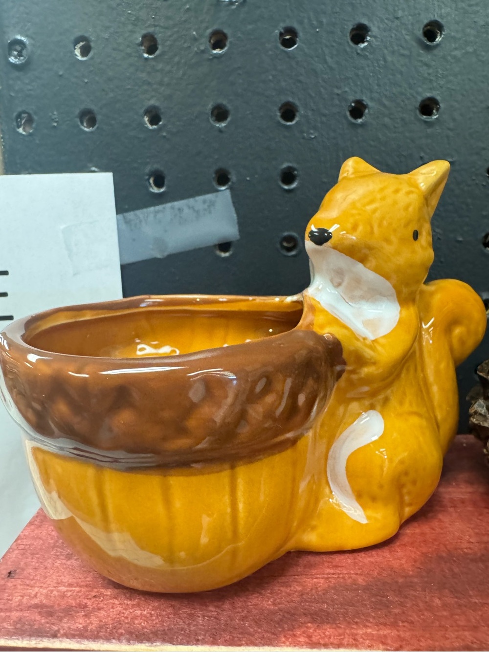 Squirrel Acorn Ceramic Decor Succulent Planter Woodland Cottagecore Kitschy